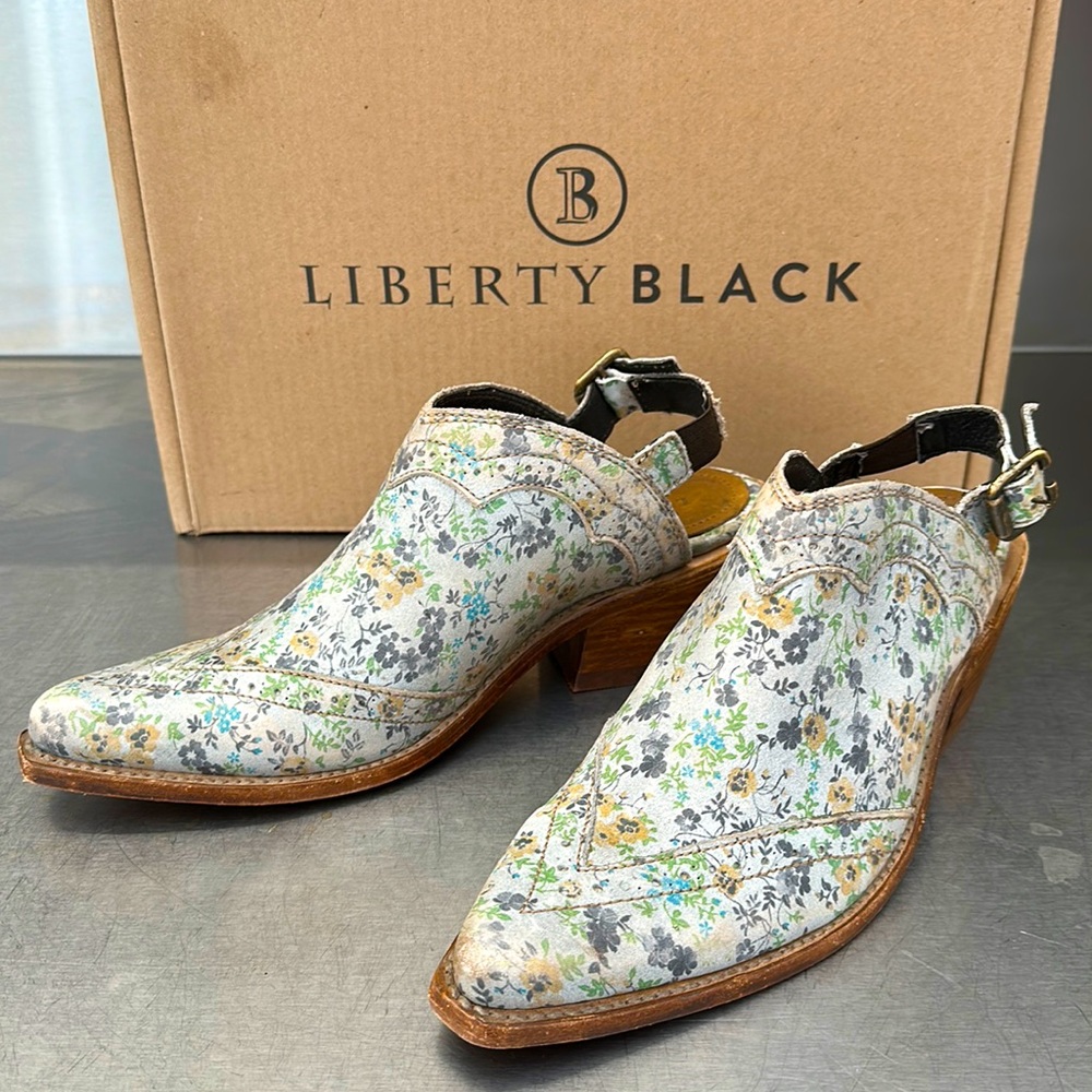 Liberty Black “MILA” shoes. New inbox from Sundance.